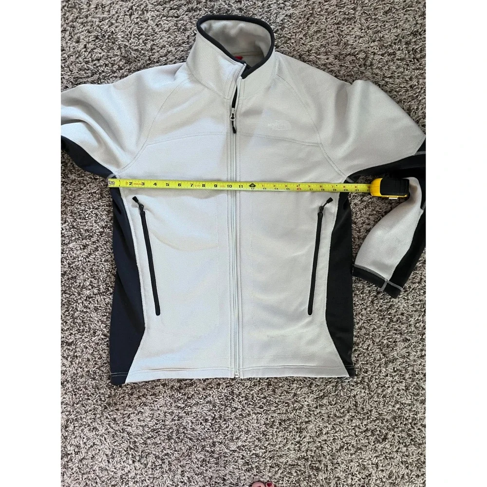 The North Face Mens Full Zip Fleece Jacket Grey Black Mock Neck Size M
